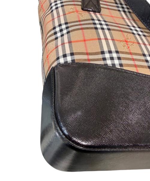 Burberry's（バーバリーズ）Burberry's (バーバリーズ) シャドーホース キャンバストートバッグ ベージュ×ブラックの古着・服飾アイテム