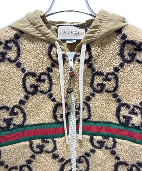 GUCCI（グッチ）GUCCI (グッチ) GG Bouclé Bomber Jacket/GGボアブルゾン・716387 XJEU7 ベージュ サイズ:XSの古着・服飾アイテム