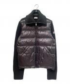 MONCLERモンクレール）の古着「Knit-Panel Down Jacket ニット切替ダウンジャケット/H20939B00013 M1115」｜ネイビー