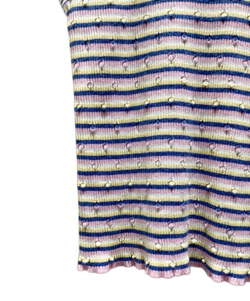 CHANEL（シャネル）CHANEL (シャネル) ロゴワッペンボーダータンクトップ ピンク×マルチ サイズ:38の古着・服飾アイテム