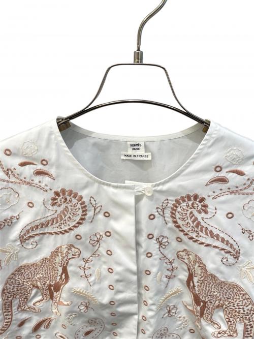 HERMES（エルメス）HERMES (エルメス) ビーチシャツ ホワイト サイズ:34の古着・服飾アイテム