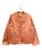 HERMESエルメス）の古着「Collarless Jacket with Sellier Buttons セリエボタン ノーカラージャケット/5E0163DQ」｜ピンク