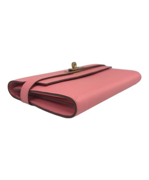 HERMES（エルメス）HERMES (エルメス) Kelly Wallet ケリーウォレット/ゴールド金具/ヴォーエプソン/ピンク系/T刻印:2015年製 ピンク系の古着・服飾アイテム