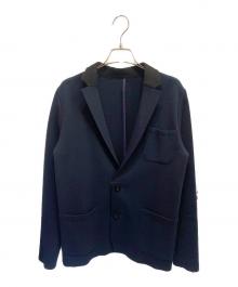 sacai（サカイ）の古着「ニットテーラードジャケット」｜ネイビー