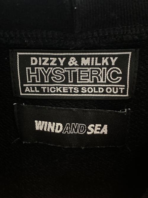 Hysteric Glamour（ヒステリックグラマー）Hysteric Glamour (ヒステリックグラマー) WIND AND SEA (ウィンダンシー) パーカー ブラック サイズ:Lの古着・服飾アイテム