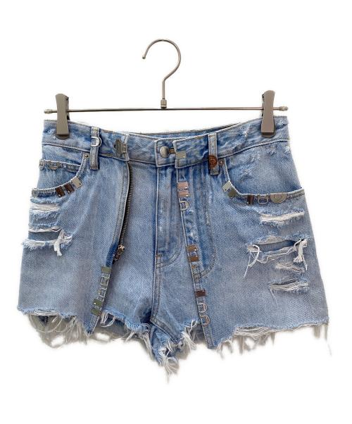 ALEXANDER WANG（アレキサンダー・ワン）ALEXANDER WANG (アレキサンダー・ワン) デニムショートパンツ スカイブルー サイズ:26の古着・服飾アイテム