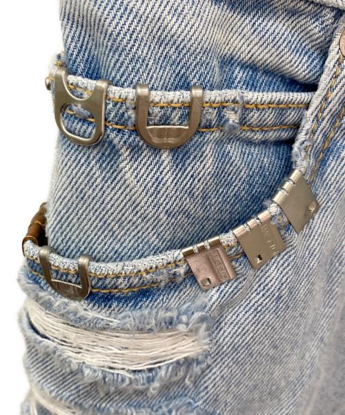 ALEXANDER WANG（アレキサンダー・ワン）ALEXANDER WANG (アレキサンダー・ワン) デニムショートパンツ スカイブルー サイズ:26の古着・服飾アイテム