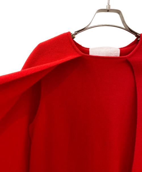 MYLAN（マイラン）MYLAN (マイラン) Wool Cashmere Cape Knit レッド サイズ:Fの古着・服飾アイテム