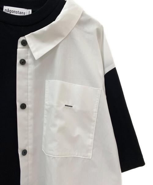 nagonstans（ナゴンスタンス）nagonstans (ナゴンスタンス) shirt combination t-shirt ホワイト×ブラック サイズ:Mの古着・服飾アイテム