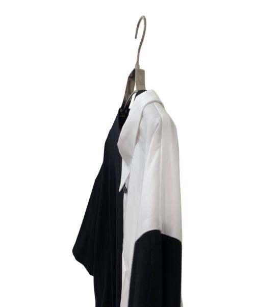 nagonstans（ナゴンスタンス）nagonstans (ナゴンスタンス) shirt combination t-shirt ホワイト×ブラック サイズ:Mの古着・服飾アイテム