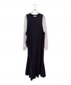 nagonstansナゴンスタンス）の古着「layered dress」｜ホワイト×ブラック