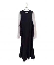 nagonstans（ナゴンスタンス）の古着「layered dress」｜ホワイト×ブラック