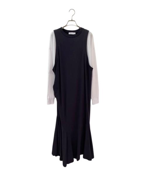 nagonstans（ナゴンスタンス）nagonstans (ナゴンスタンス) layered dress ホワイト×ブラック サイズ:Sの古着・服飾アイテム