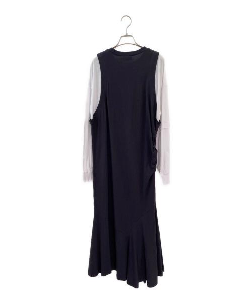 nagonstans（ナゴンスタンス）nagonstans (ナゴンスタンス) layered dress ホワイト×ブラック サイズ:Sの古着・服飾アイテム