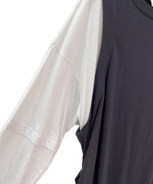 nagonstans（ナゴンスタンス）nagonstans (ナゴンスタンス) layered dress ホワイト×ブラック サイズ:Sの古着・服飾アイテム