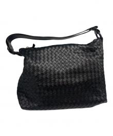 BOTTEGA VENETA（ボッテガベネタ）の古着「イントレチャートホーボーバッグ」｜ブラック