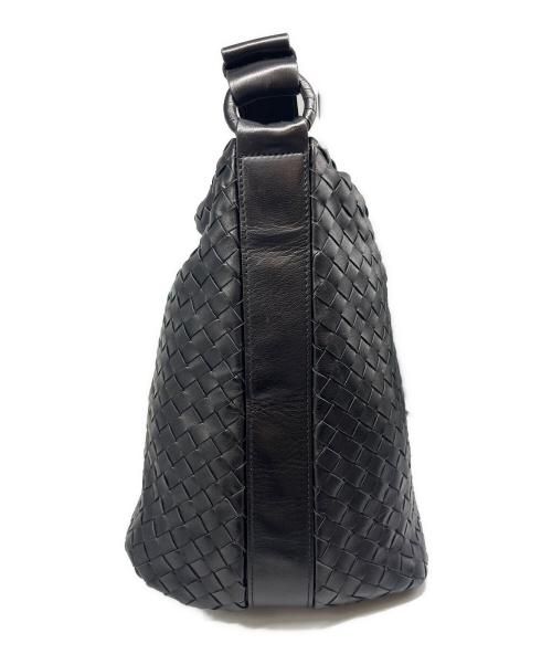 BOTTEGA VENETA（ボッテガベネタ）BOTTEGA VENETA (ボッテガベネタ) イントレチャートホーボーバッグ ブラックの古着・服飾アイテム