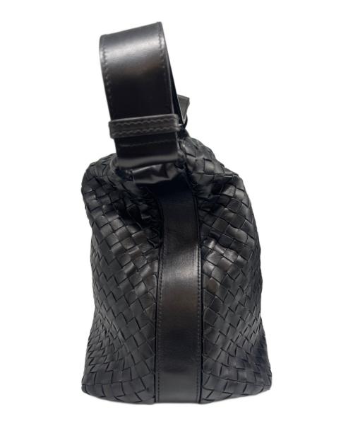 BOTTEGA VENETA（ボッテガベネタ）BOTTEGA VENETA (ボッテガベネタ) イントレチャートホーボーバッグ ブラックの古着・服飾アイテム