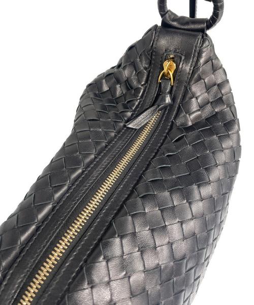 BOTTEGA VENETA（ボッテガベネタ）BOTTEGA VENETA (ボッテガベネタ) イントレチャートホーボーバッグ ブラックの古着・服飾アイテム