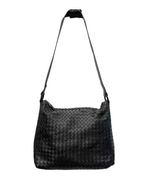 BOTTEGA VENETA（ボッテガベネタ）BOTTEGA VENETA (ボッテガベネタ) イントレチャートホーボーバッグ ブラックの古着・服飾アイテム