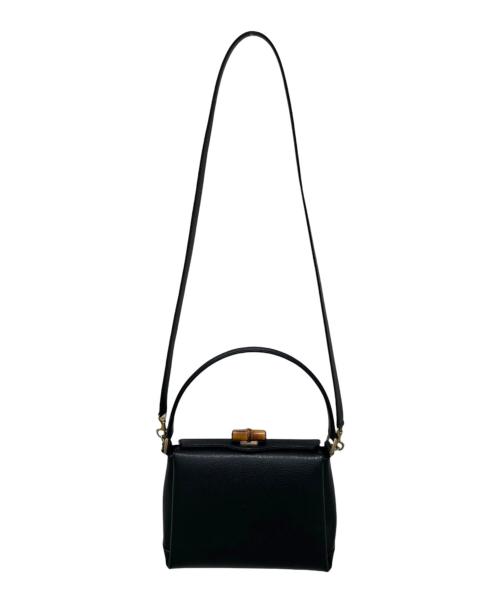 GUCCI（グッチ）GUCCI (グッチ) バンブーターンロック2WAYバッグ ブラックの古着・服飾アイテム