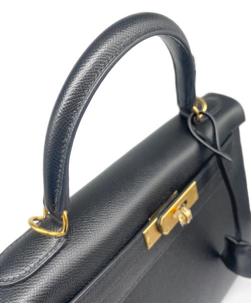 HERMES（エルメス）HERMES (エルメス) ケリー28 外縫い/ゴールド金具/ブラック/C刻印:2018年製 ブラックの古着・服飾アイテム