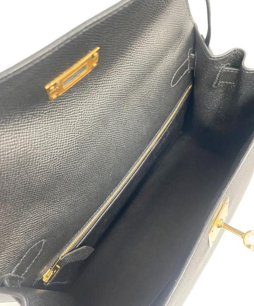 HERMES（エルメス）HERMES (エルメス) ケリー28 外縫い/ゴールド金具/ブラック/C刻印:2018年製 ブラックの古着・服飾アイテム