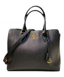 PRADA（プラダ）の古着「サフィアーノ2WAYバッグ」｜ブラック