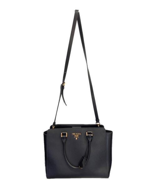 PRADA（プラダ）PRADA (プラダ) サフィアーノ2WAYバッグ ブラックの古着・服飾アイテム