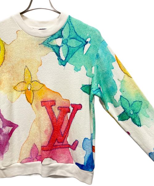 LOUIS VUITTON（ルイ ヴィトン）LOUIS VUITTON (ルイ ヴィトン) 21SS モノグラム・ウォーターカラー・ジャイアント・クルーネックトレーナー スウェット ホワイト サイズ:Ｓの古着・服飾アイテム