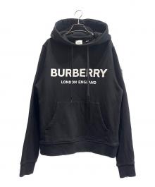 BURBERRY（バーバリー）の古着「ポルタープリント ロゴ プルオーバーフーディー」｜ブラック
