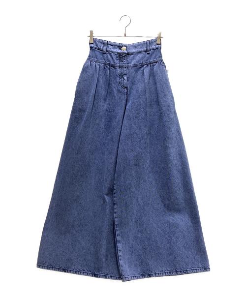 CHANEL（シャネル）CHANEL (シャネル) Back Coco Mark Wide Denim Pants/バックココマーク ワイドデニムパンツ/P73404 V65053 ネイビー サイズ:34の古着・服飾アイテム