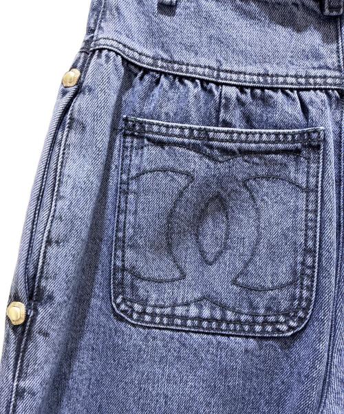 CHANEL（シャネル）CHANEL (シャネル) Back Coco Mark Wide Denim Pants/バックココマーク ワイドデニムパンツ/P73404 V65053 ネイビー サイズ:34の古着・服飾アイテム