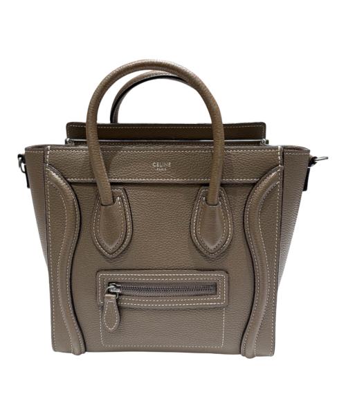 CELINE（セリーヌ）CELINE (セリーヌ) ラゲージナノショッパー/ハンドバッグ ベージュの古着・服飾アイテム
