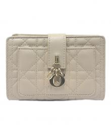 Christian Dior（クリスチャン ディオール）の古着「My DIOR Dittany カナージュラムスキンウォレット」｜ベージュ