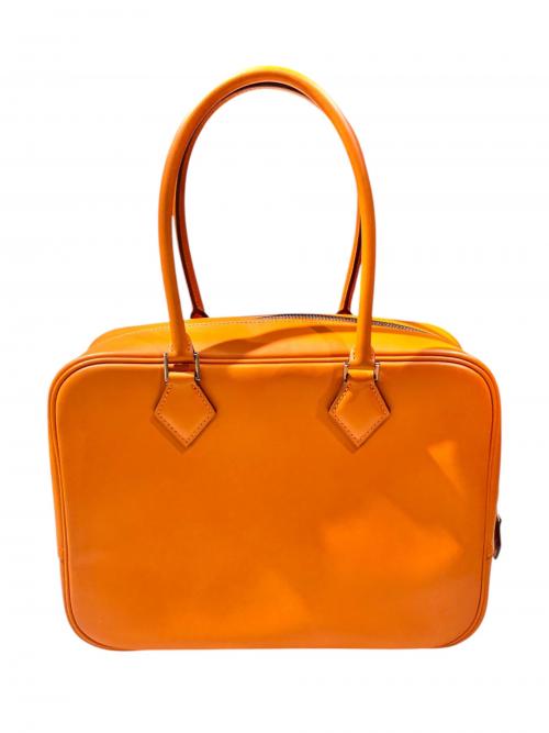 HERMES（エルメス）HERMES (エルメス) Plume 28 プリュム 28/オレンジ/▢K刻印：2007年製造/シルバー金具 オレンジ サイズ:28の古着・服飾アイテム