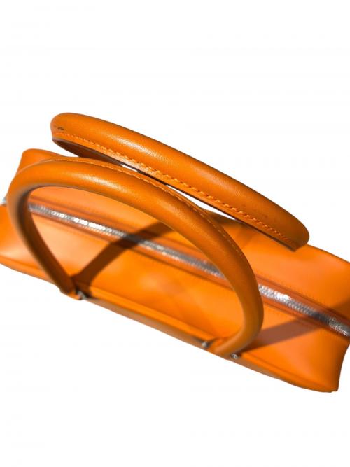 HERMES（エルメス）HERMES (エルメス) Plume 28 プリュム 28/オレンジ/▢K刻印：2007年製造/シルバー金具 オレンジ サイズ:28の古着・服飾アイテム