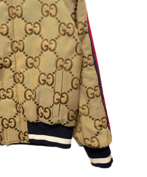 GUCCI（グッチ）GUCCI (グッチ) GGジャガード キャンバス ハイネック ジップ ブルゾン ベージュ サイズ:50の古着・服飾アイテム