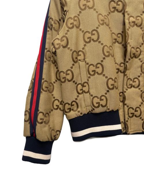 GUCCI（グッチ）GUCCI (グッチ) GGジャガード キャンバス ハイネック ジップ ブルゾン ベージュ サイズ:50の古着・服飾アイテム