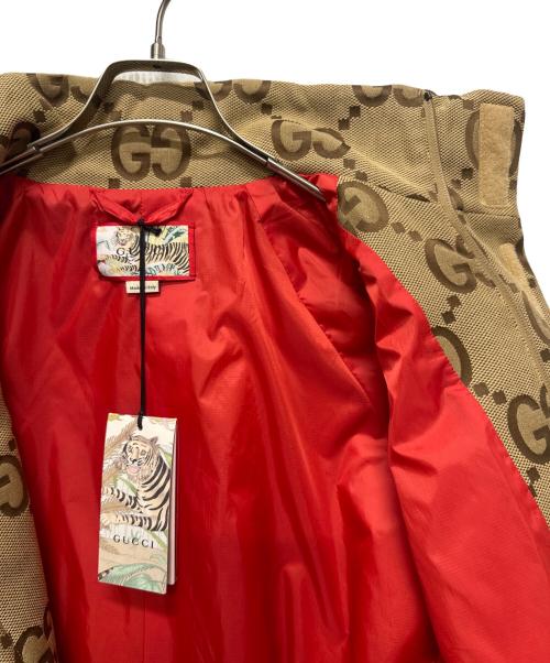 GUCCI（グッチ）GUCCI (グッチ) GGジャガード キャンバス ハイネック ジップ ブルゾン ベージュ サイズ:50の古着・服飾アイテム
