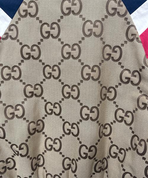 GUCCI（グッチ）GUCCI (グッチ) GGジャガード キャンバス ハイネック ジップ ブルゾン ベージュ サイズ:50の古着・服飾アイテム