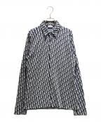 Diorディオール）の古着「20SS Oblique Cotton Knit Shirt オブリークコットンニットシャツ/023M550AT099」｜ネイビー
