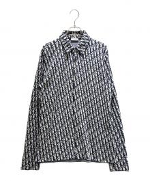 Dior（ディオール）の古着「20SS Oblique Cotton Knit Shirt オブリークコットンニットシャツ/023M550AT099」｜ネイビー