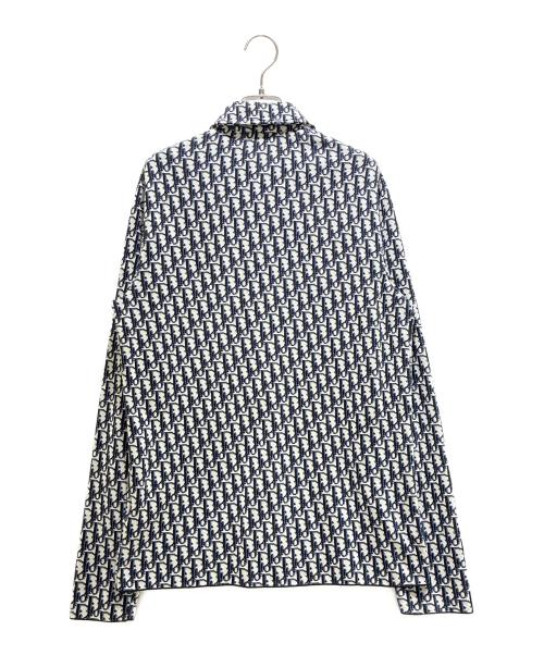 Dior（ディオール）Dior (ディオール) 20SS Oblique Cotton Knit Shirt オブリークコットンニットシャツ/023M550AT099 ネイビー サイズ:XSの古着・服飾アイテム