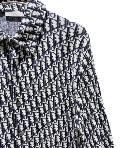 Dior（ディオール）Dior (ディオール) 20SS Oblique Cotton Knit Shirt オブリークコットンニットシャツ/023M550AT099 ネイビー サイズ:XSの古着・服飾アイテム