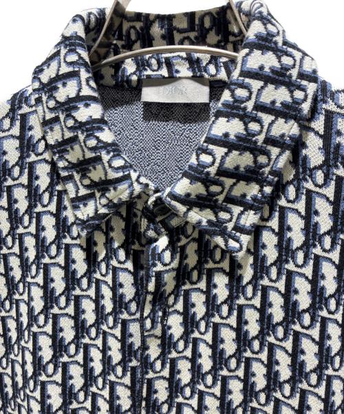 Dior（ディオール）Dior (ディオール) 20SS Oblique Cotton Knit Shirt オブリークコットンニットシャツ/023M550AT099 ネイビー サイズ:XSの古着・服飾アイテム