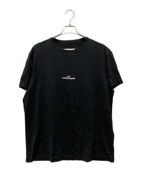 Maison Margiela（メゾンマルジェラ）Maison Margiela (メゾンマルジェラ) ディストーテッド ロゴ TシャツリバースロゴTシャツ ブラック サイズ:50の古着・服飾アイテム