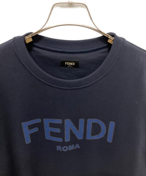 FENDI（フェンディ）FENDI (フェンディ) ロゴスウェット ネイビー サイズ:ＸＬ　　の古着・服飾アイテム