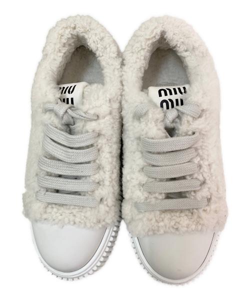 MIU MIU（ミュウミュウ）MIU MIU (ミュウミュウ) ボアスニーカー ホワイト サイズ:36　1/2の古着・服飾アイテム