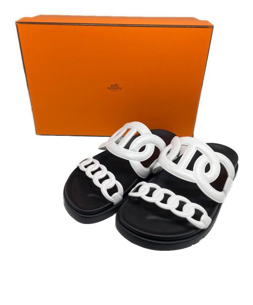 HERMES（エルメス）HERMES (エルメス) エクストラ レザーサンダル/Extra Leather Sandals ブラック サイズ:36 未使用品の古着・服飾アイテム